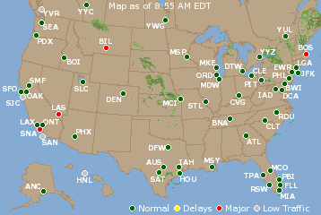 National Airport Delays Map