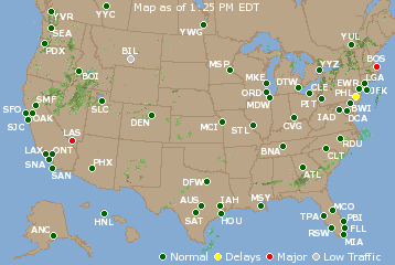 National Airport Delays Map
