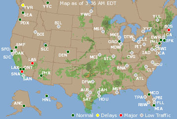 National Airport Delays Map