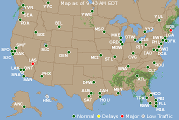 National Airport Delays Map