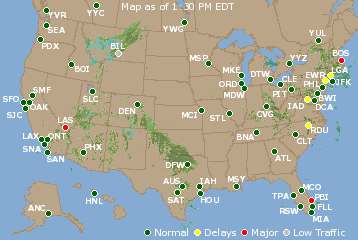 National Airport Delays Map