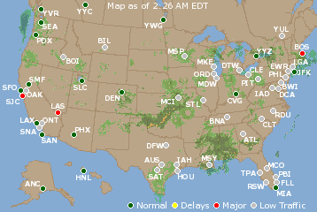 National Airport Delays Map