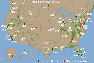 National Airport Delays Map