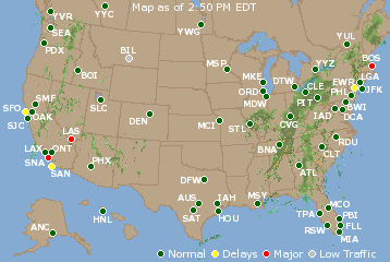 National Airport Delays Map