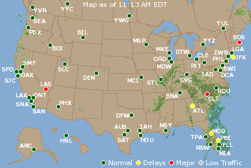 National Airport Delays Map
