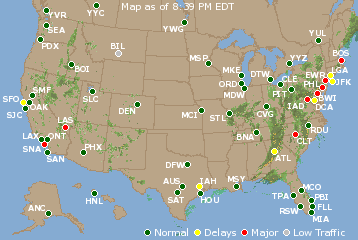 National Airport Delays Map