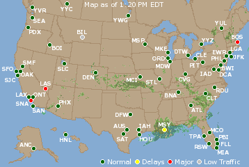 National Airport Delays Map