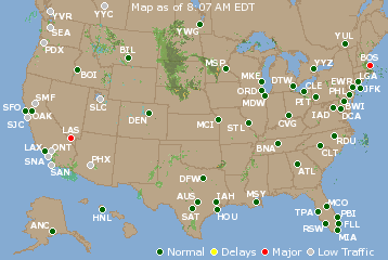 National Airport Delays Map