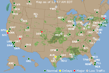 National Airport Delays Map