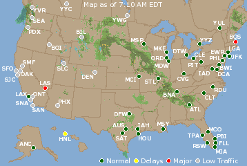 National Airport Delays Map