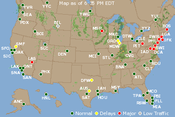 National Airport Delays Map