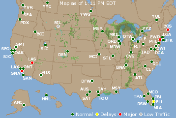 National Airport Delays Map