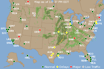 National Airport Delays Map