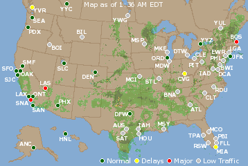 National Airport Delays Map
