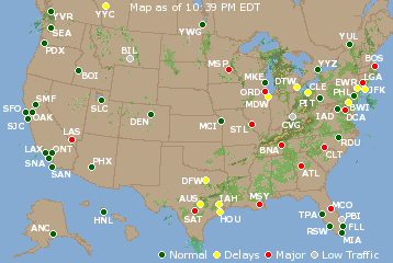 National Airport Delays Map