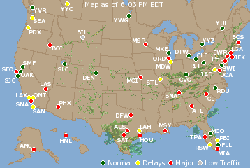 National Airport Delays Map