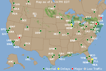 National Airport Delays Map