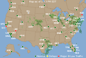 National Airport Delays Map