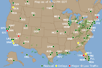National Airport Delays Map