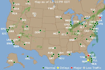 National Airport Delays Map