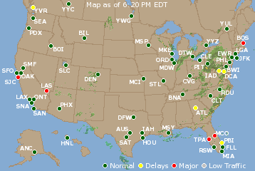 National Airport Delays Map