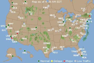 National Airport Delays Map
