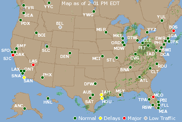 National Airport Delays Map