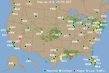 National Airport Delays Map