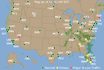 National Airport Delays Map