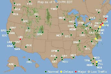 National Airport Delays Map