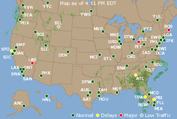 National Airport Delays Map