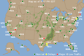 National Airport Delays Map