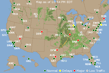 National Airport Delays Map