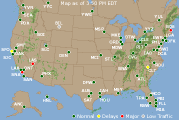 National Airport Delays Map