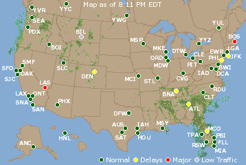 National Airport Delays Map