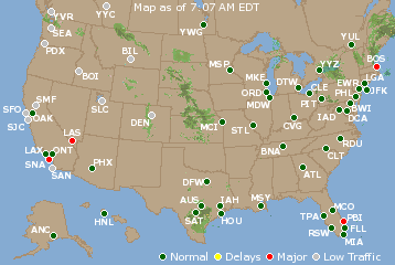 National Airport Delays Map