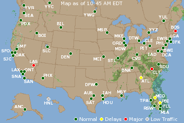 National Airport Delays Map