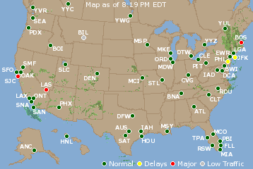 National Airport Delays Map