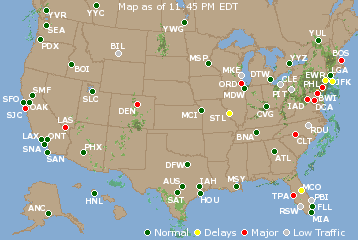 National Airport Delays Map