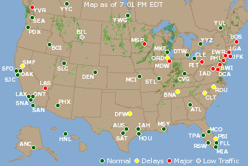 National Airport Delays Map