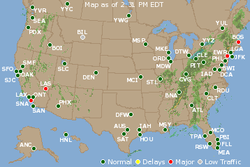 National Airport Delays Map