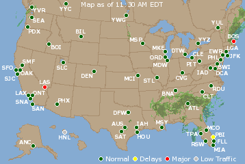 National Airport Delays Map