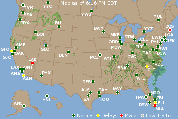 National Airport Delays Map