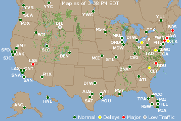 National Airport Delays Map