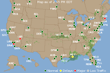 National Airport Delays Map