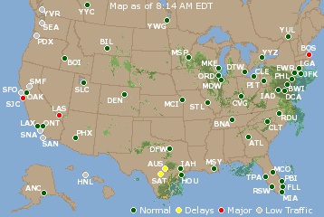 National Airport Delays Map