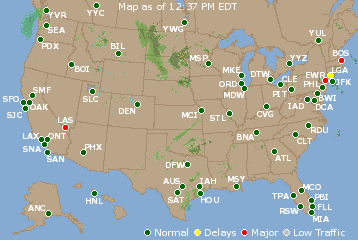 National Airport Delays Map