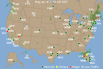 National Airport Delays Map