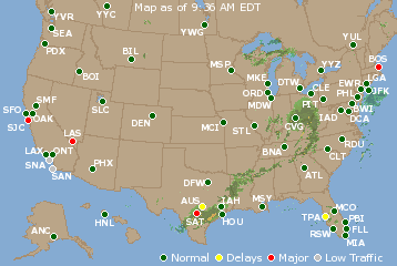 National Airport Delays Map