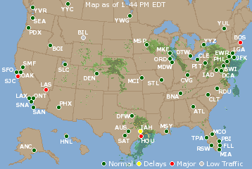 National Airport Delays Map